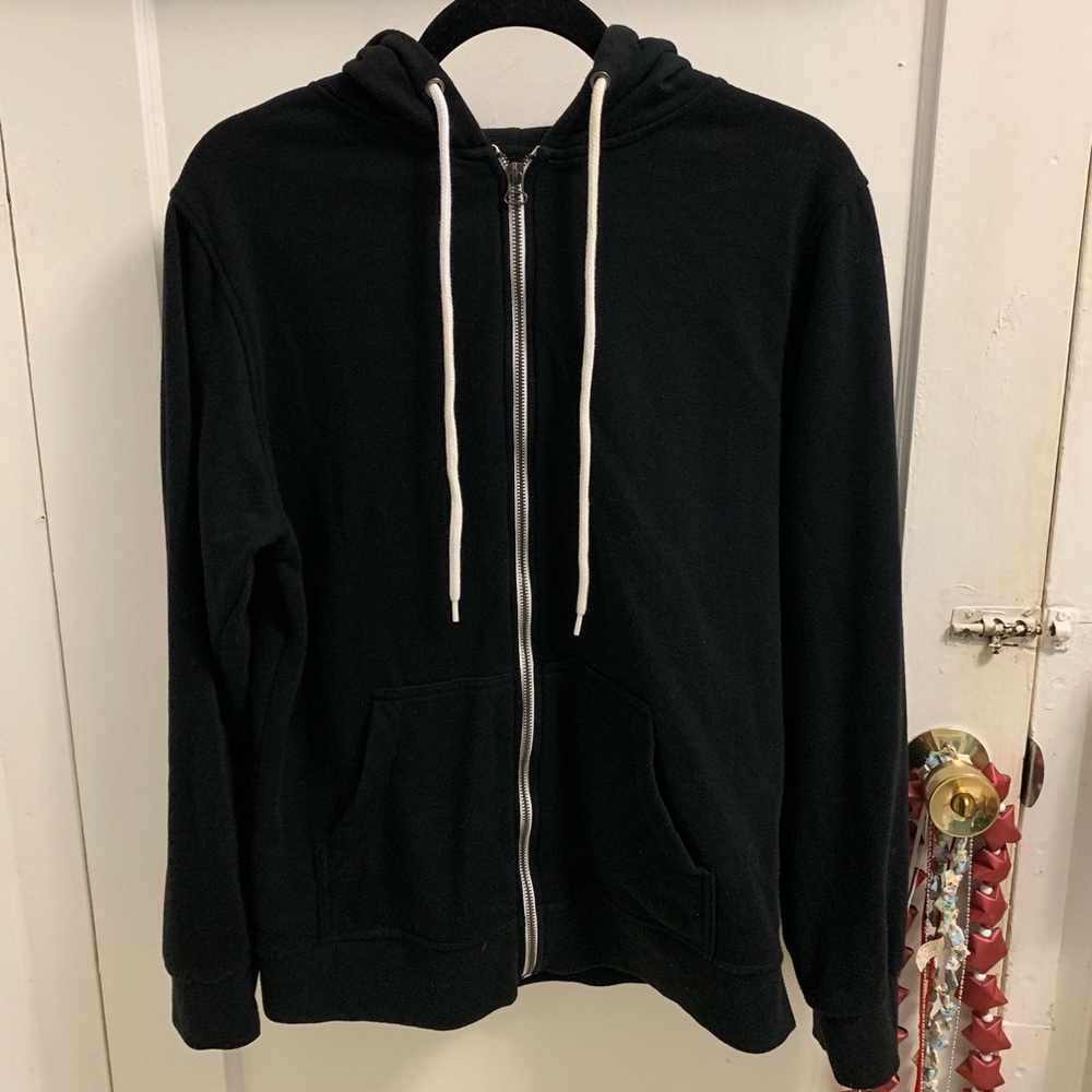 Zine Hooligan Black Solid Zip Up Hoodie